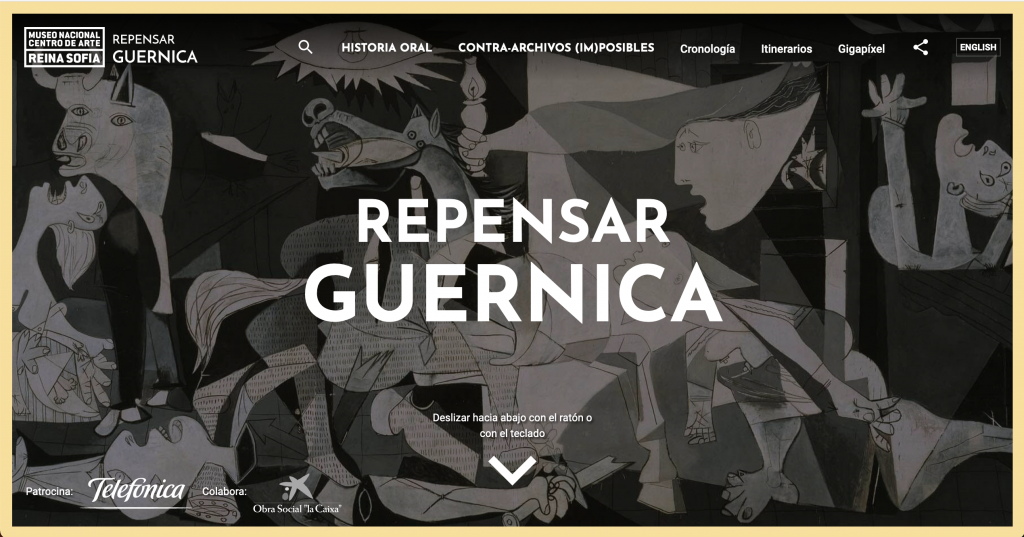 Captura de pantalla de la web Repensar Guernica. Historia y conflicto del siglo XX. MNCARS.